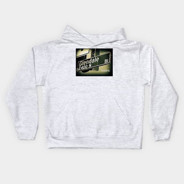 Glendale Boulevard, Los Angeles, California by Mistah Wilson Kids Hoodie by MistahWilson